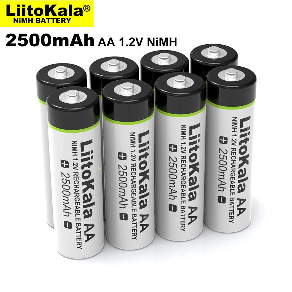 12PCS Liitokala AA 1,2 V 2500mAh baterije za polnjenje Ni-MH Baterije za Temperaturo pištolo oddaljen nadzor miške, igrače, Električni ventilator baterije