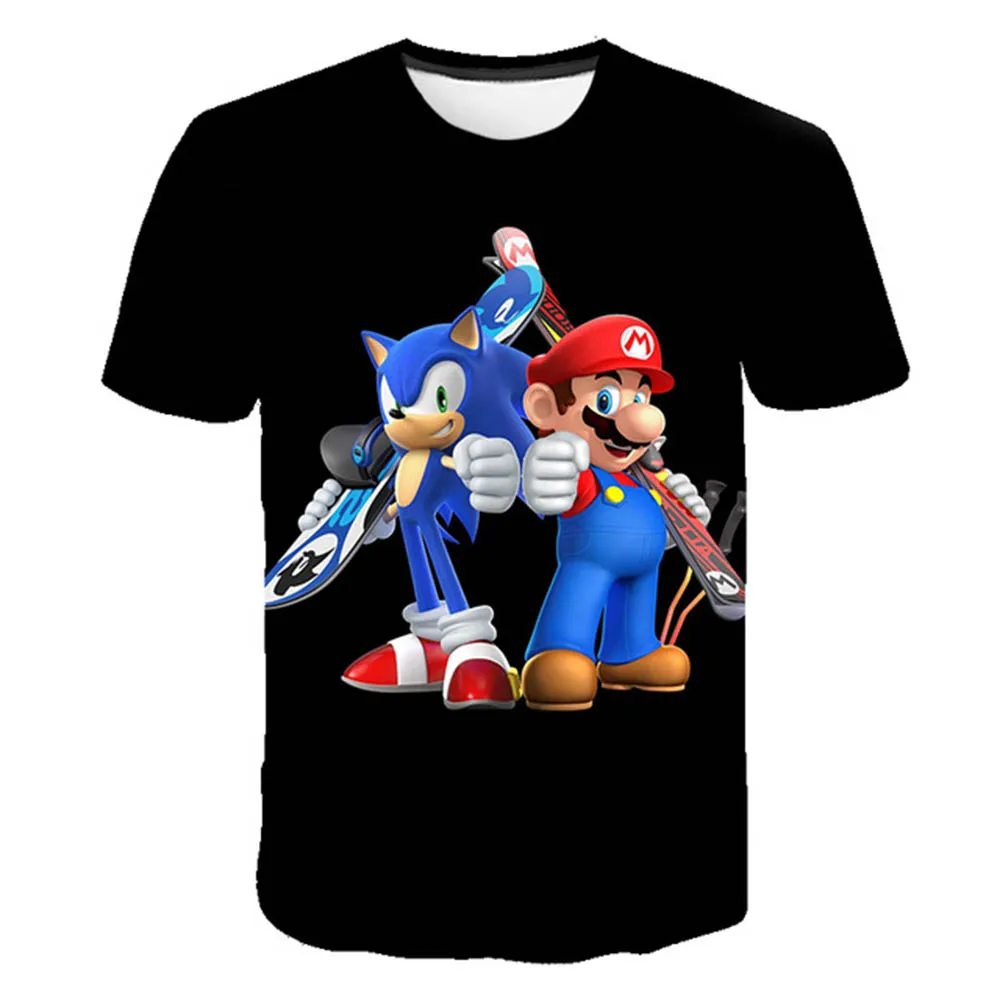 2020 Novih Otroci 3D Cartoon Sonic Igre Natisni T-majice Kostum Fantje Majica s kratkimi rokavi Dekliška Poletna T-shirt Oblačila Otroci Tee Vrhovi Oblačila