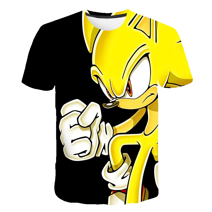 2020 Novih Otroci 3D Cartoon Sonic Igre Natisni T-majice Kostum Fantje Majica s kratkimi rokavi Dekliška Poletna T-shirt Oblačila Otroci Tee Vrhovi Oblačila