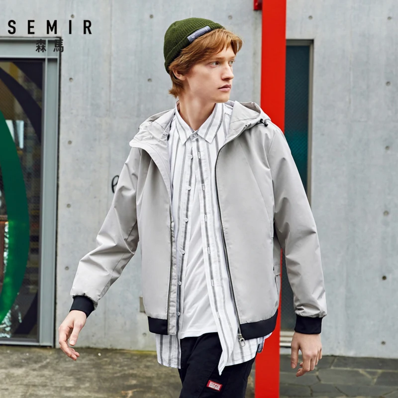 SEMIR 2020 pomlad jakna moški jeseni nova jakna moški hooded zadrgo športna jakna moda za moški plašč