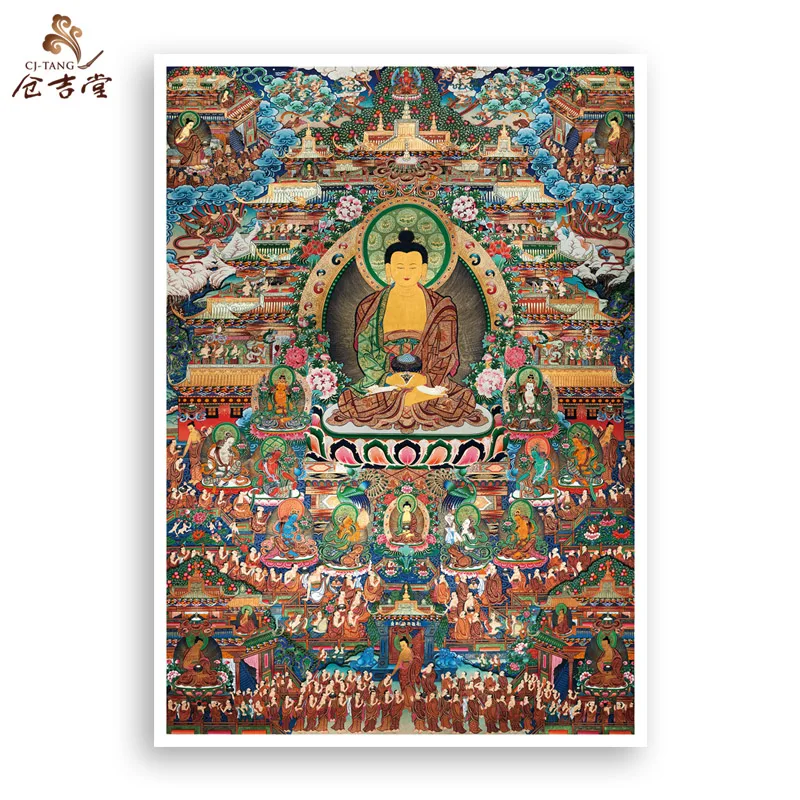 Cjtang Svile Tiskanje Umetnosti Thangka Tibera Vezenje Buda Thangka Jugovzhodna Azija Doma Dekor