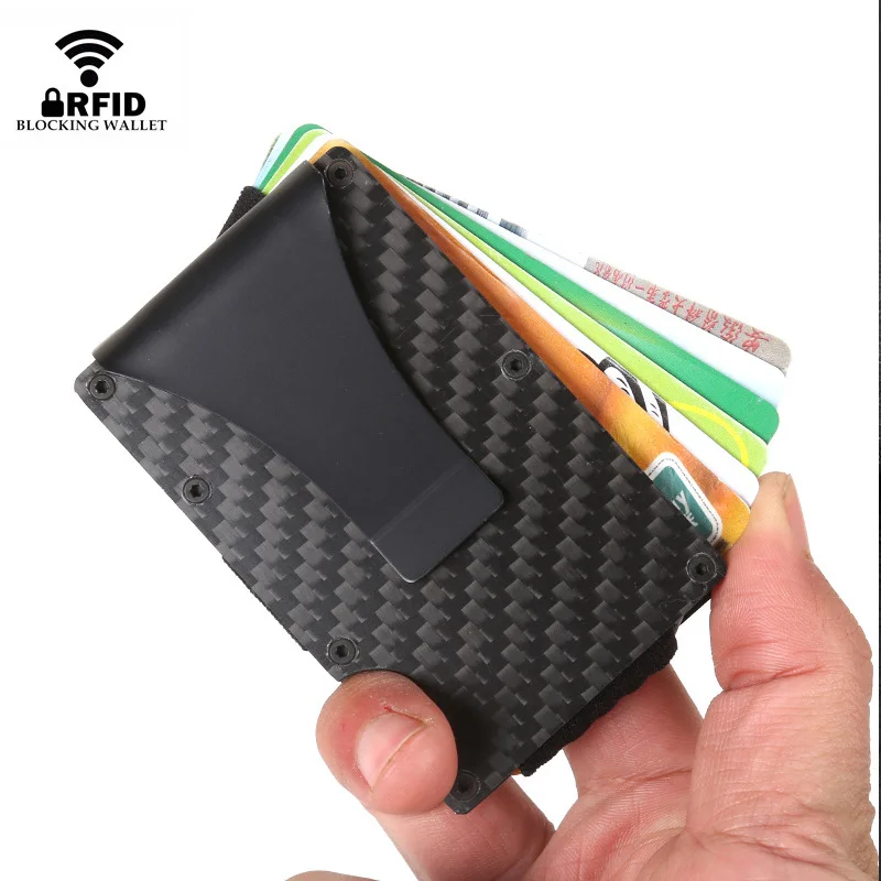 DIENQI Ogljikovih Vlaken Imetnik Kreditne Kartice Minimalističen Denarnice Aluminij Metal Anti RFID Blokiranje Poslovanja Banke id Kartico sim Za Moške
