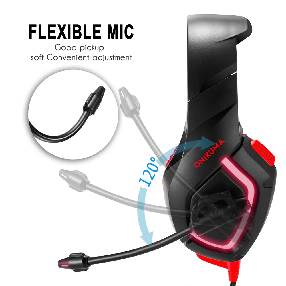 ONIKUMA K1 Prikrivanje PS4 Gaming Slušalke Žične Globok Bas Slušalke Čelade z Mikrofonom za Nov Xbox Ene Laptop PC Gamer