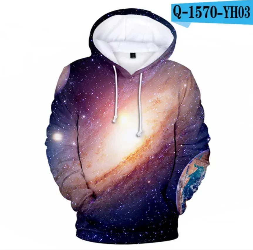 Nov Prostor Galaxy Hoodies Moški/Ženske Hooded Majica blagovne Znamke Oblačila, Kapa, ki so Hoody 3D Tiskanja Galaxy Suknjič Dolg Rokav Vrhovi najstniških