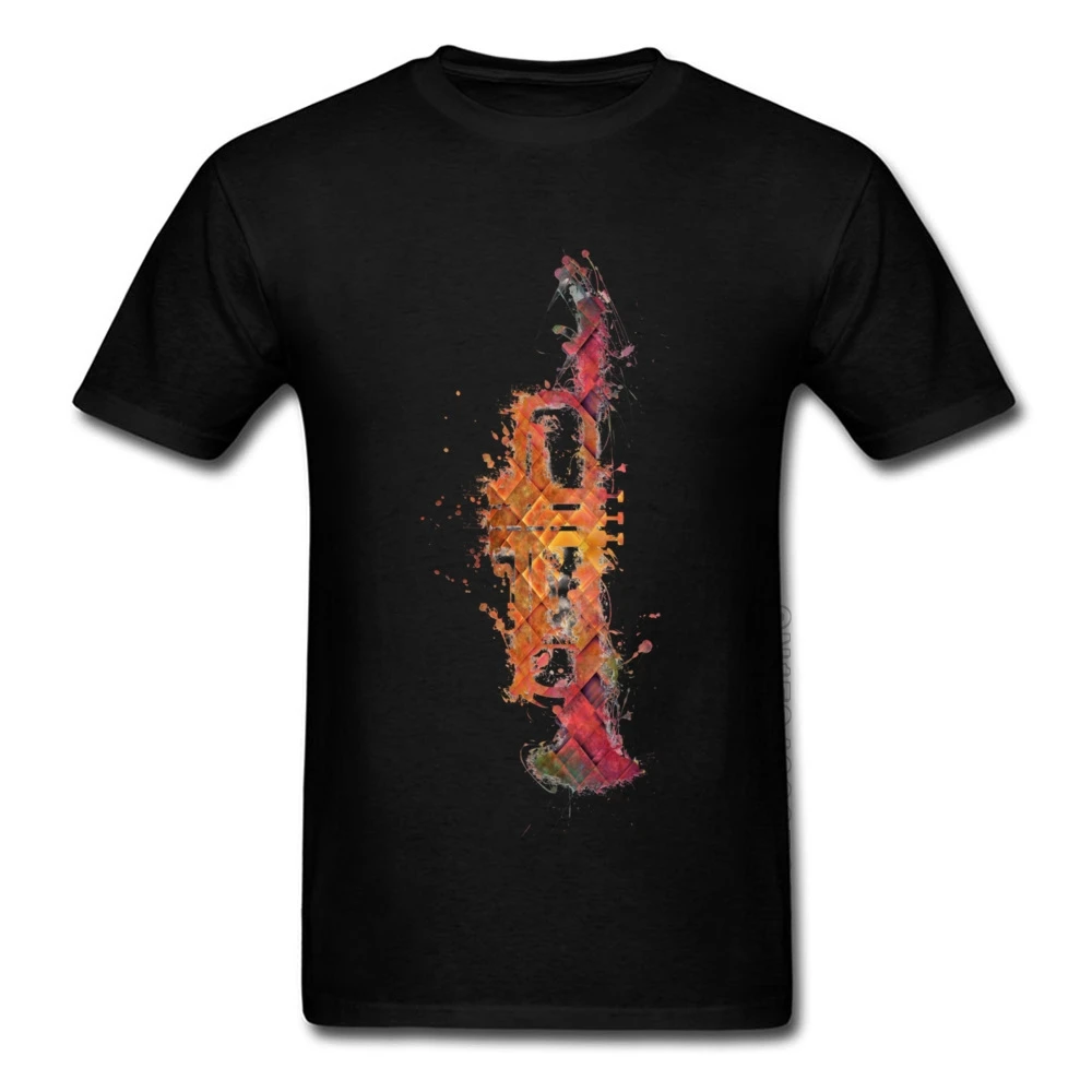 Akvarel Trobenta Glasbo, Slikarstvo, T-Majice Bombaž Vrhovi Majica Človek Jeseni Prilagojene T-Shirt Hop Hip Priljubljena Tshirt Tees