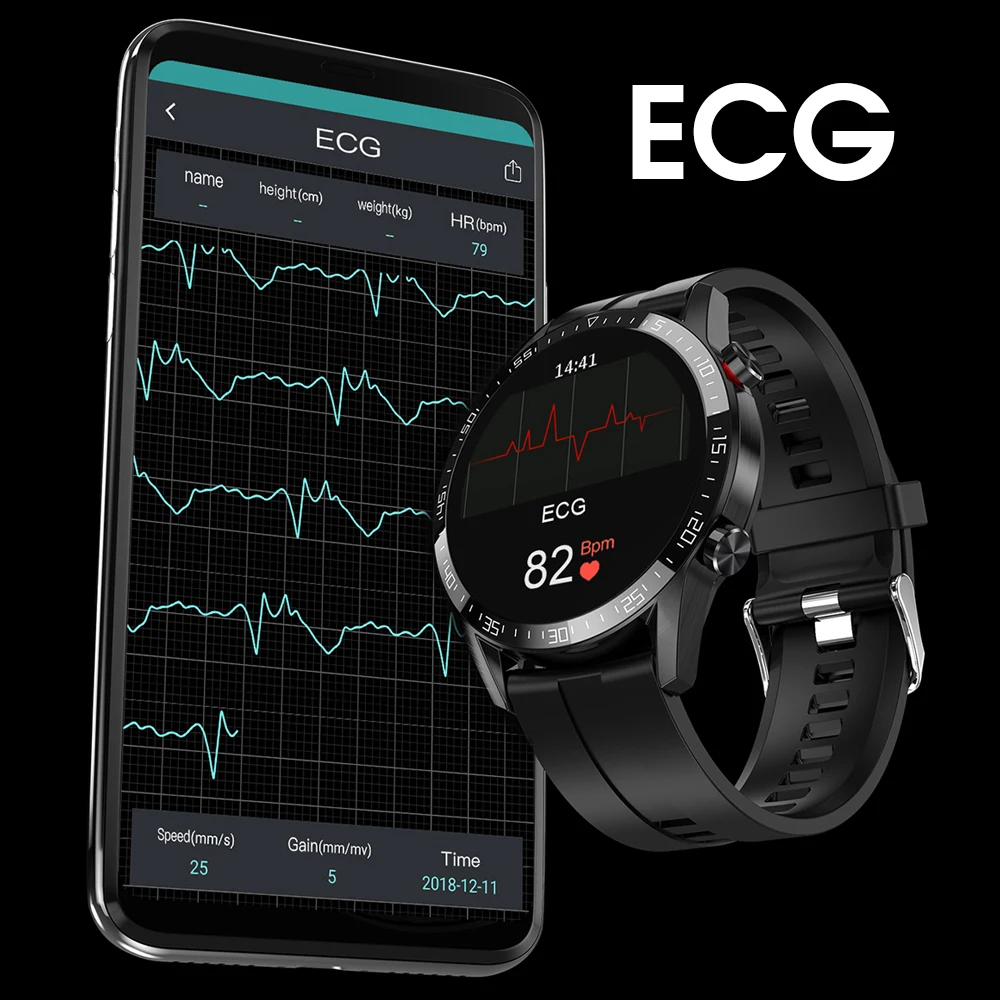 2021 Pametno Gledati Bluetooth Klic EKG PPG Srčni utrip Fitnes Tracker Krvni Tlak 1.3 palčni IP68 Vodotesen Smartwatch VS DT98 L9