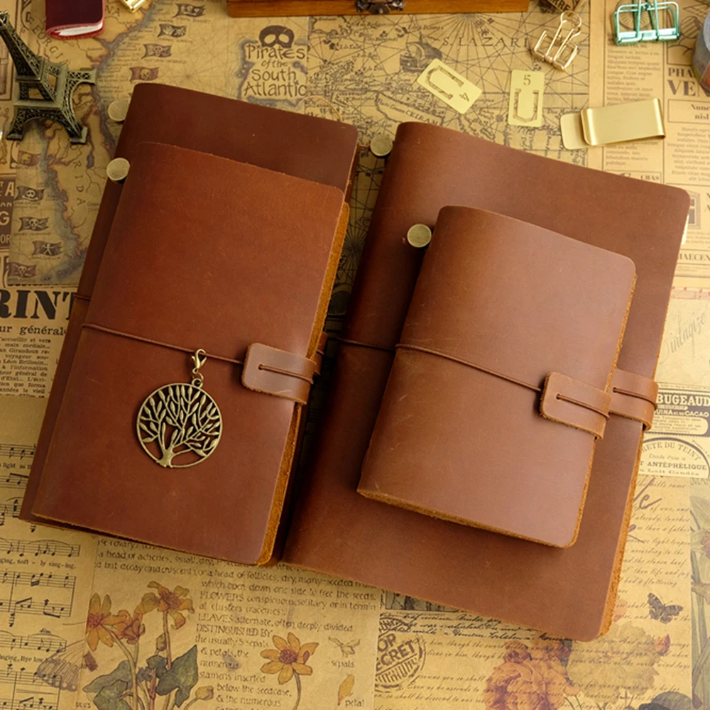 Pravega Usnja Traveler ' s Notebook potovalni Dnevnik List Letnik Ročno Cowhide Darilo traveler