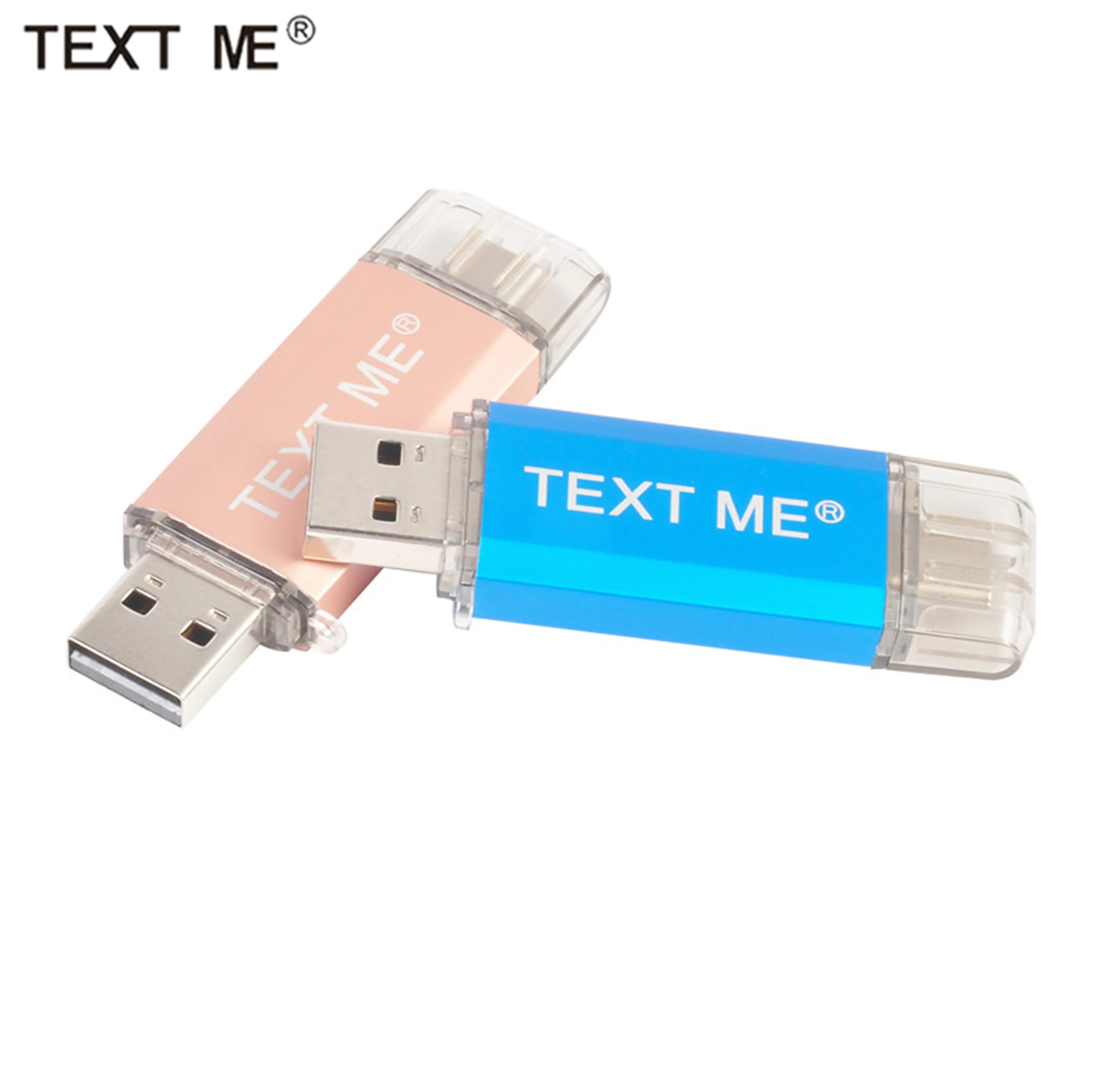 BESEDILO ME ustvarjalne OTG USB Flash Drive Type C Pen Drive 32GB 64GB 8GB 16GB 4GBUSB Palico 2.0 Pendrive za Tip-C