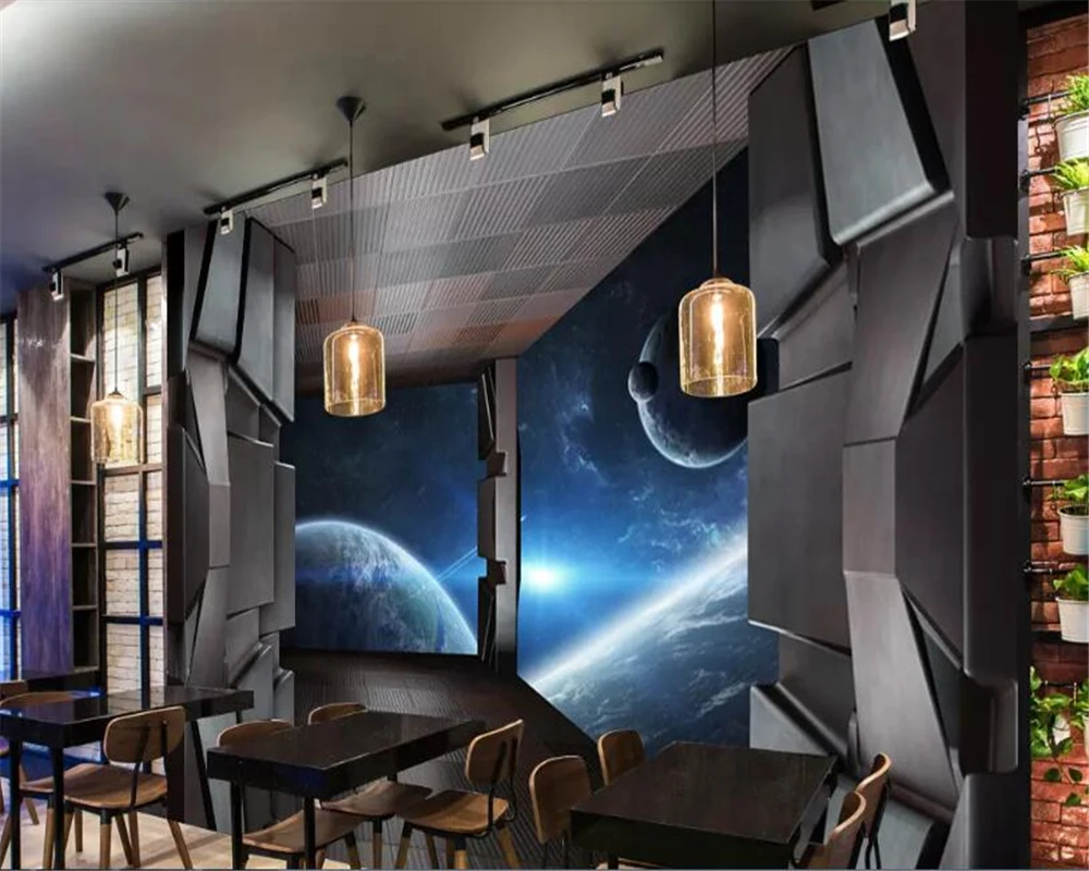 Beibehang de papel parede 3d 3D ozadje stene sci-fi sceni, dekoracijo zidana KTV bar slika za ozadje papier peint zidana 3d