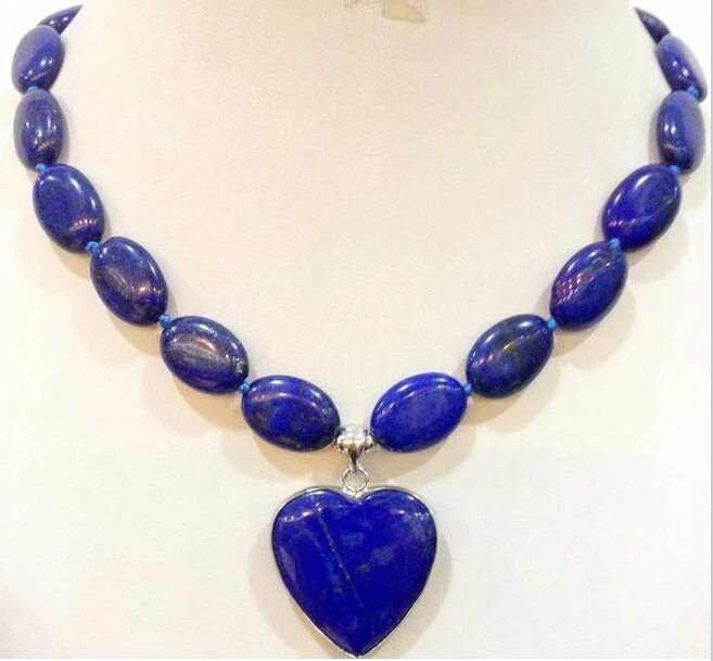 DYY 915 +++Nova naravna lapis lazuli srce ogrlico, obesek 18