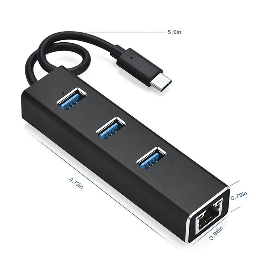 Tip-c 3.0 HUB + Gigabit Hub 3 Vrata USB 3.0 Gigabit Ethernet LAN Rj45 Omrežno Zvezdišče, da 1000mbps