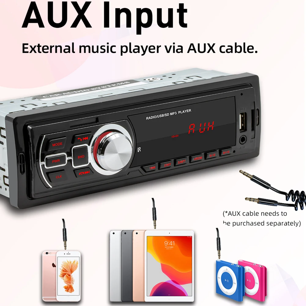 1 DIN Avto Radio FM Bluetooth Autoradio AUX-TF USB, U Disk, MP3 Predvajalnik Handfree Auto Stereo Multimedijske Avdio V Dash Vodja Enote