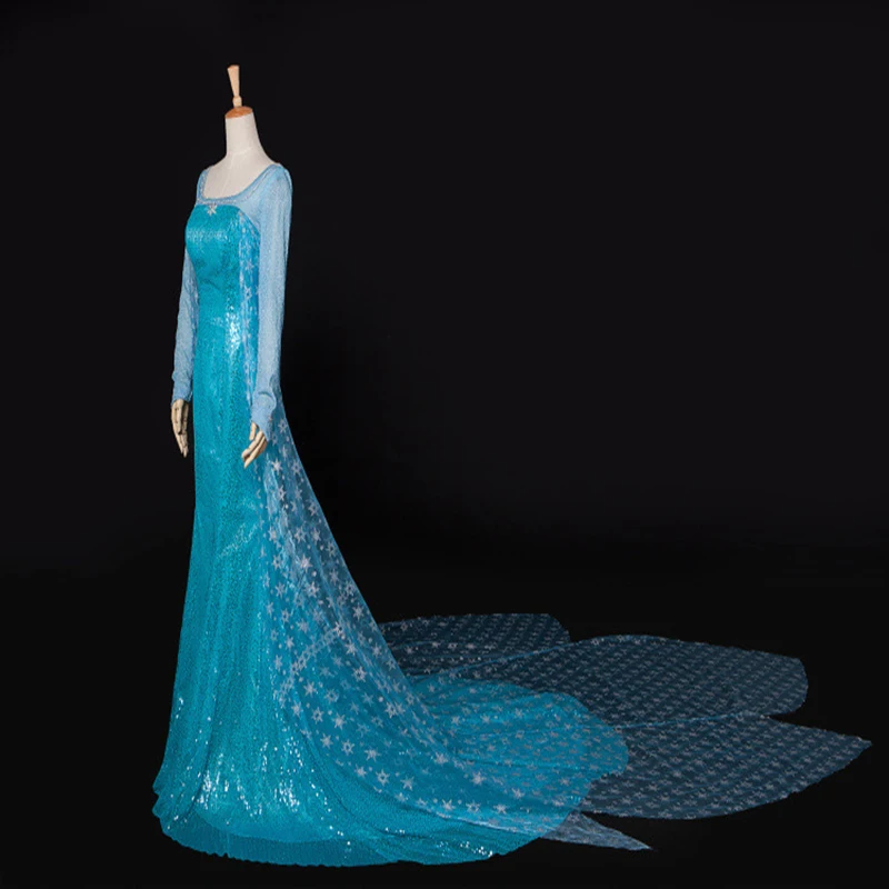 Odraslih halloween ZAMRZNJENE obleko ELSA princesa modra dolg rokav cos uspešnosti vlogo igrajo faza obleko za ženske, cosplay kostum