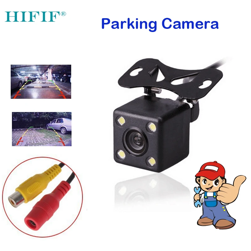 HIFIF Nepremočljiva 5V-12V Avto Pogled od Zadaj Kamero Nizke temperature HD CCD 4 LED Nočno Vizijo Univerzalni Parkirni Pomoč
