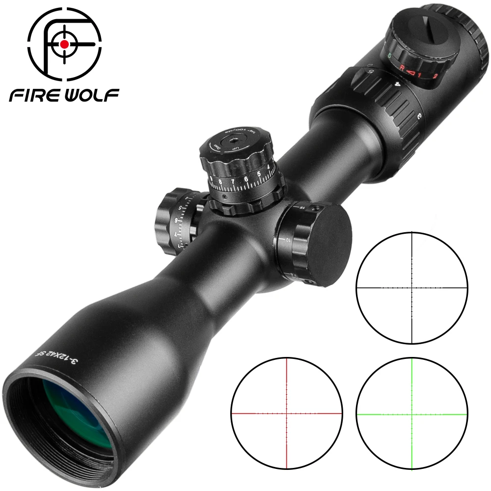 3-12X42 SF Optika Lov Riflescope Z Rdeče/Zeleno Mil Dot Reticle Airsoft Področje uporabe