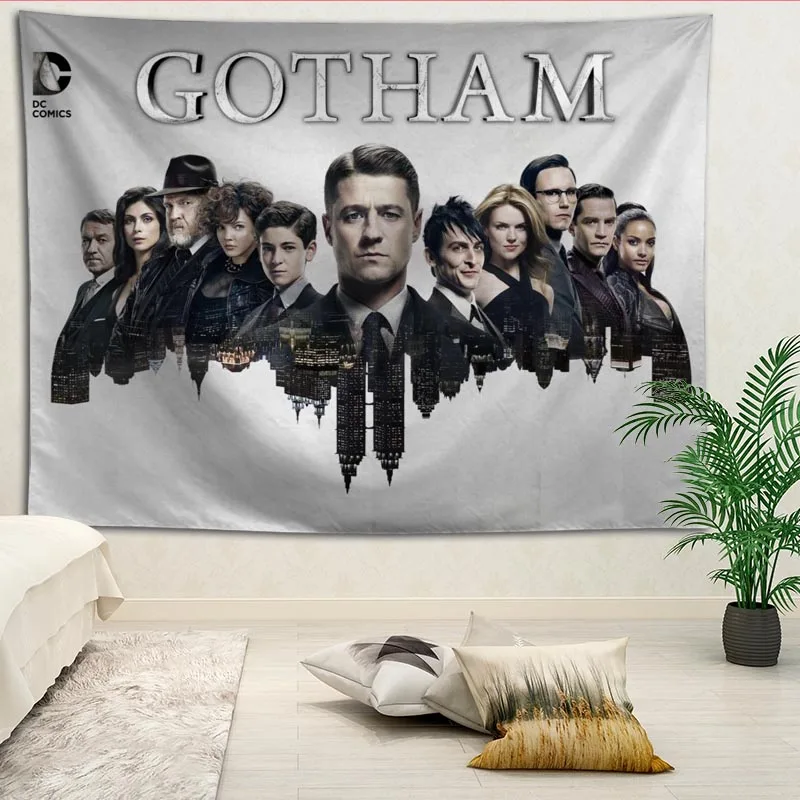 Gotham stenski dekor tapiserija, postavitev sobo slikarstvo ozadju dekoracijo sten bedcloth tapiserije po meri logo
