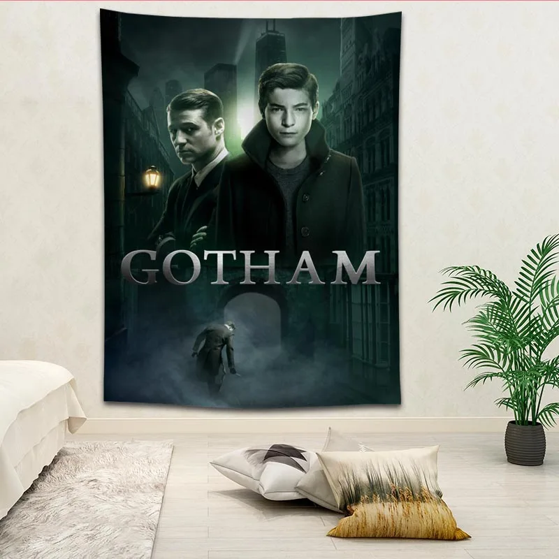 Gotham stenski dekor tapiserija, postavitev sobo slikarstvo ozadju dekoracijo sten bedcloth tapiserije po meri logo