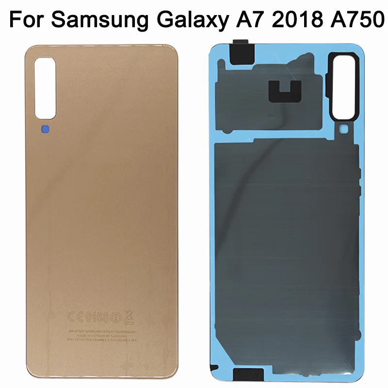 10 KOS Novo Baterijo Pokrovček Za Samsung Galaxy A7 2018 A750F SM-A750 Nazaj Steklena Zadnja Vrata Plošča Stanovanj Primeru Del