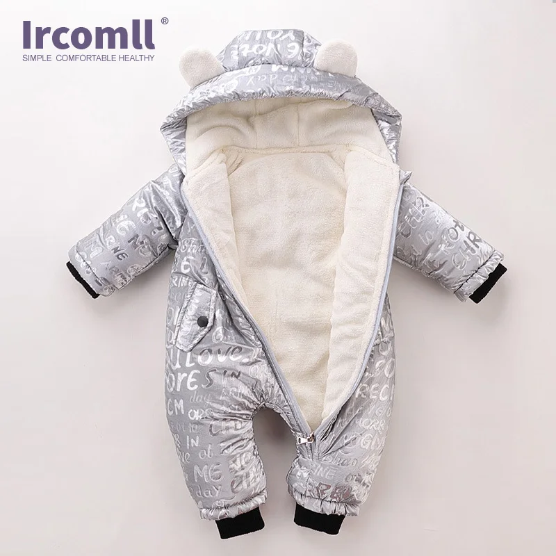 Ircomll Zimski Kombinezon Otrok Novorojenček Oblačila Telo Bebe Dolg Rokav Bombaž Srčkan Hooded Jumpsuit za Malčke Dekle, Fant obleke