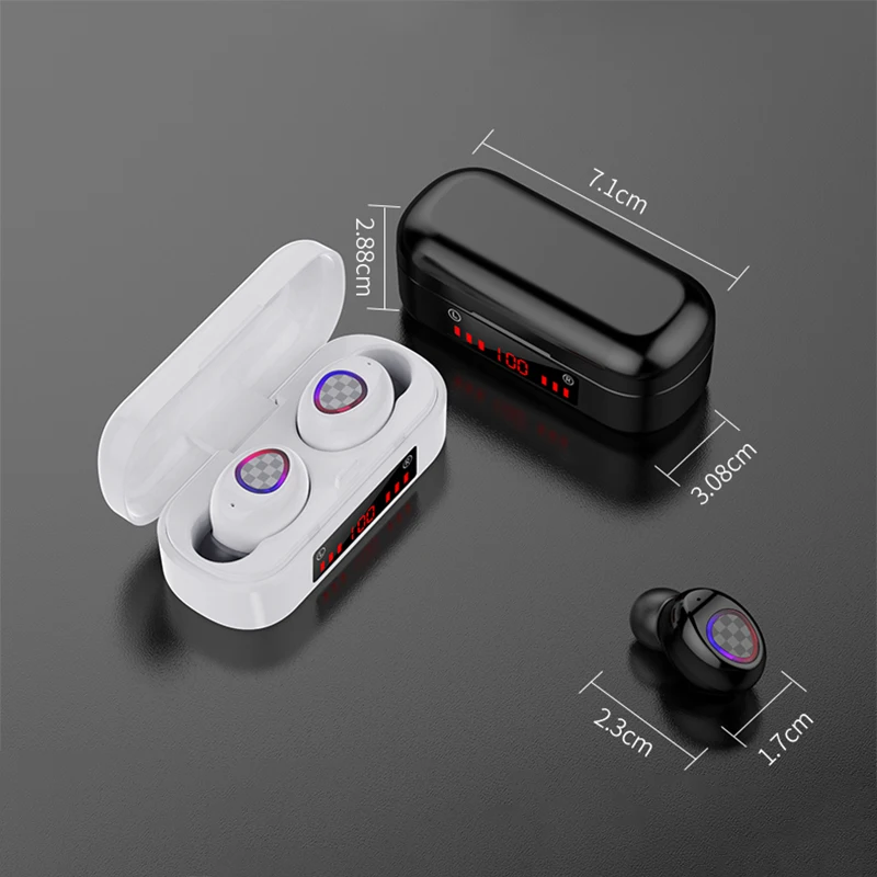 Novo TWS Dotaknite se možnosti Brezžično 5.0 Bluetooth Slušalke HD Stereo Slušalke Športne igre na Srečo Vodotesne Slušalke z Dvojno Mic Power LED Zaslon