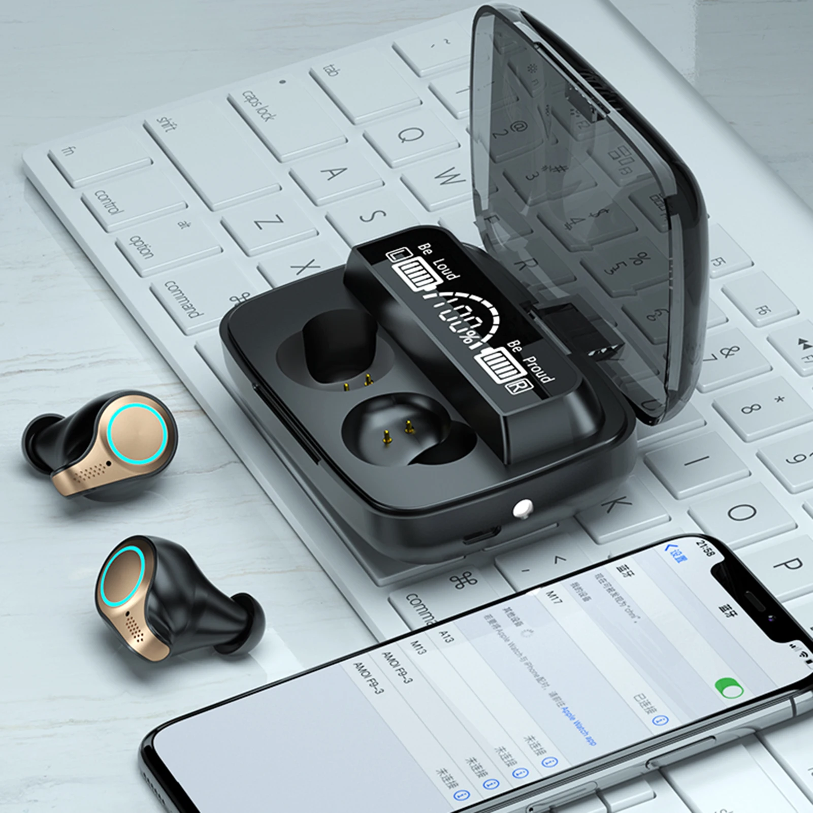 M18 TWS V Uho Brezžične Bluetooth Slušalke Zmanjšanje Hrupa Stereo Slušalka Šport