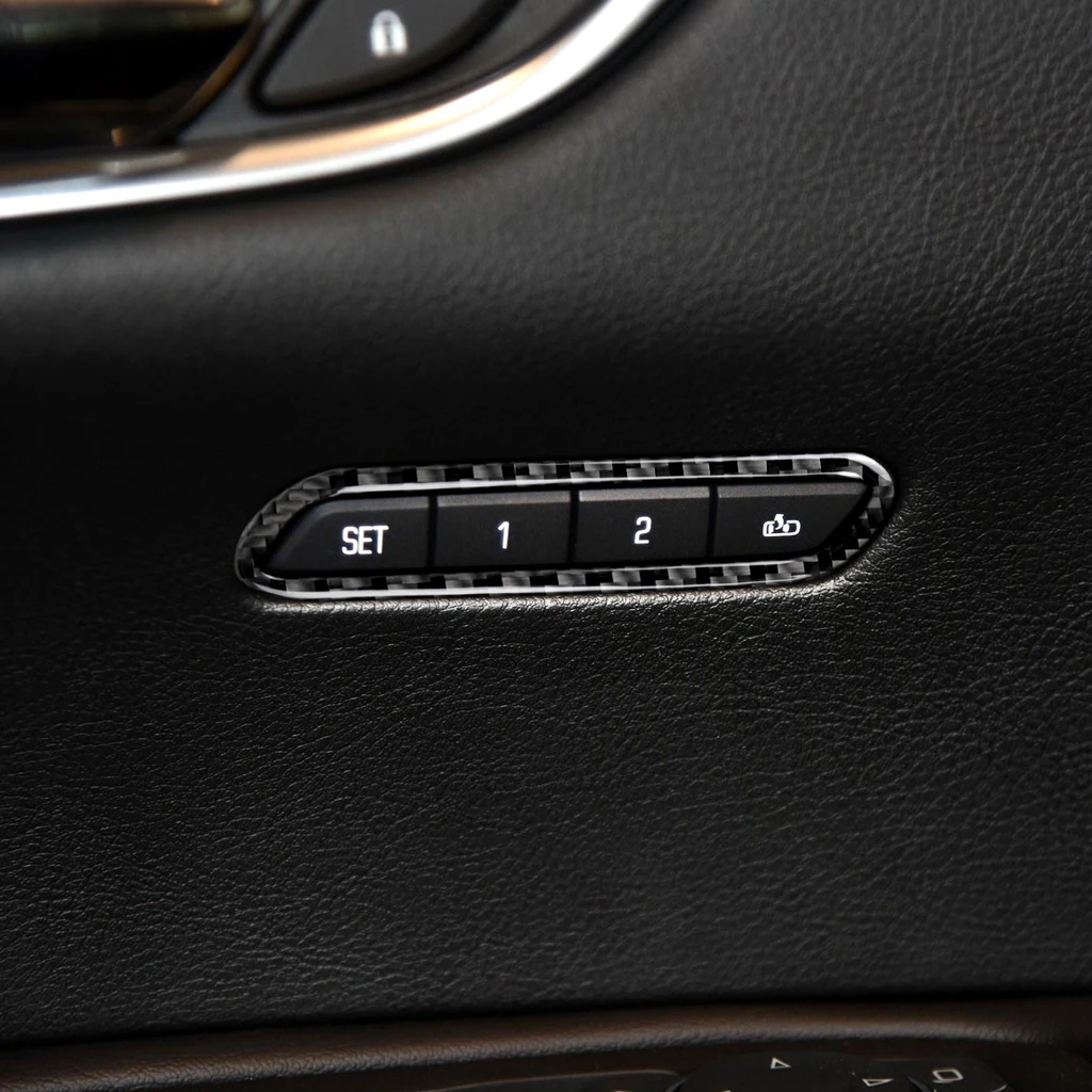 Za Cadillac XT5 2016 2017 Ogljikovih Vlaken Sedež prilagoditev gumb Preklopi Okvir Nalepki Notranjosti Pokrova Okras avto Dodatki