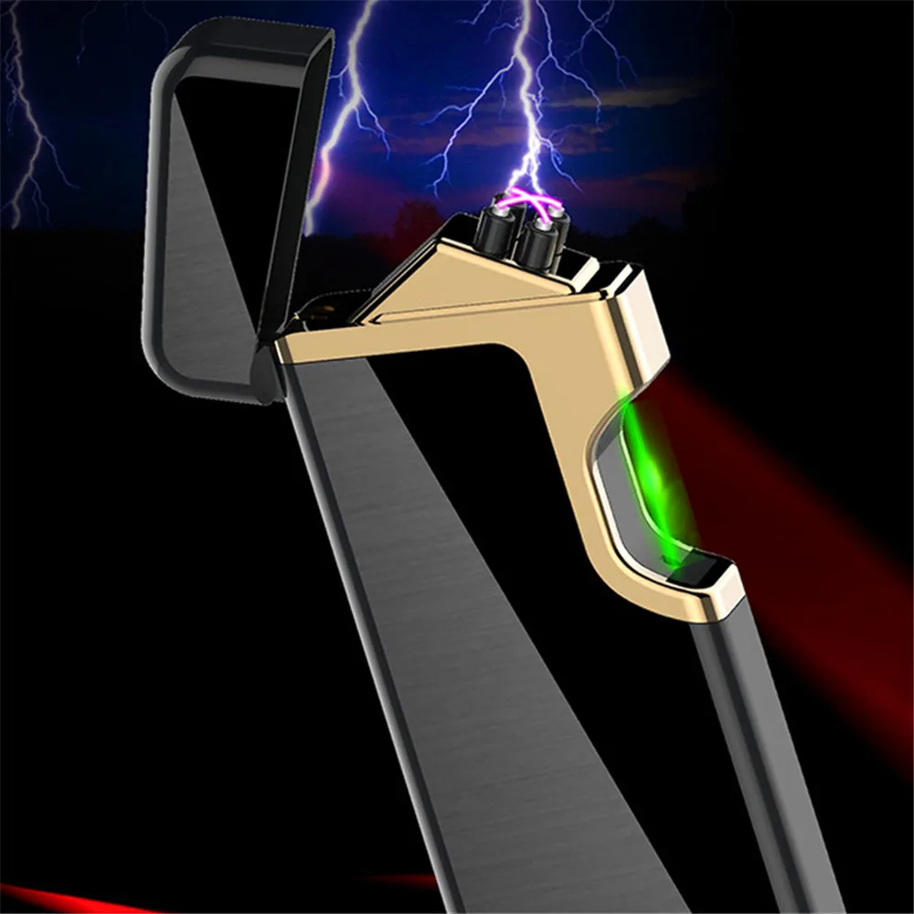 Hitro Zeleni Laser Vžigu Cigaret Elektronski Vžigalnik USB Plazme Dvojni LOK Lažji Za Svečo Kovinski Turbo Električni Vžigalniki