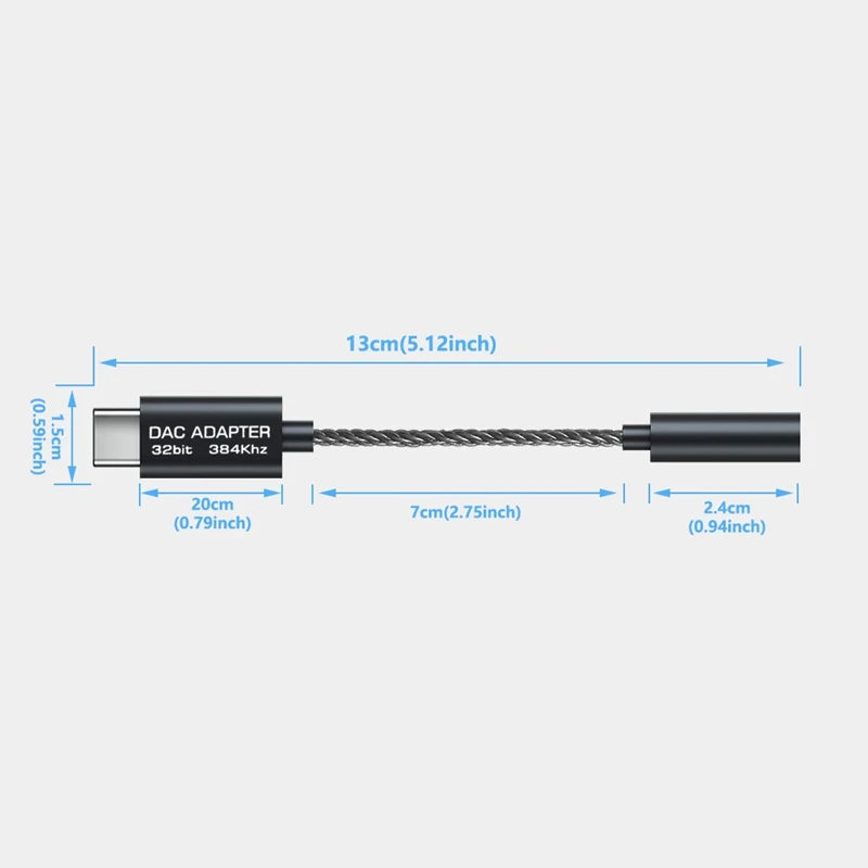 USB C do 3,5 mm izhod za Slušalke Napajalnik, Hi-Fi 384KHz/32Bit Tip C Prenosne Slušalke Ojačevalnik DAC za IPAD PRO Huawei Xiaomi