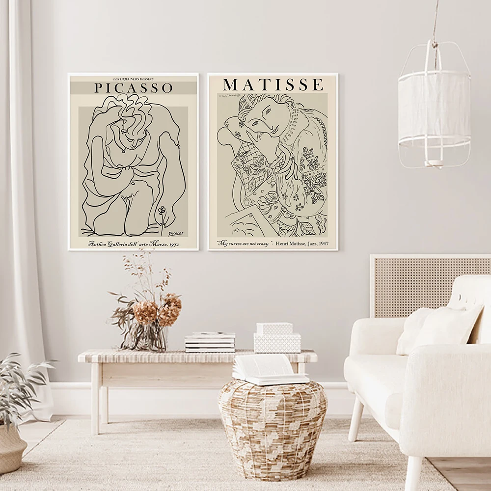 Picasso Matisse Platno Slikarstvo Natisne Povzetek Dekle Telo, Obraz Cvet Nordijska Plakat Wall Art Slike Za Dnevni Sobi Doma Dekor
