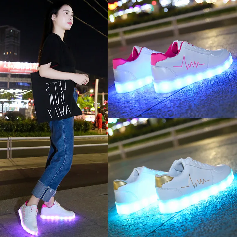 KRIATIV USB Svetlobe Čevlji Svetlobna Superge 2020 LED Priložnostne sveti Otroke, Odrasle Ženske športni Copati