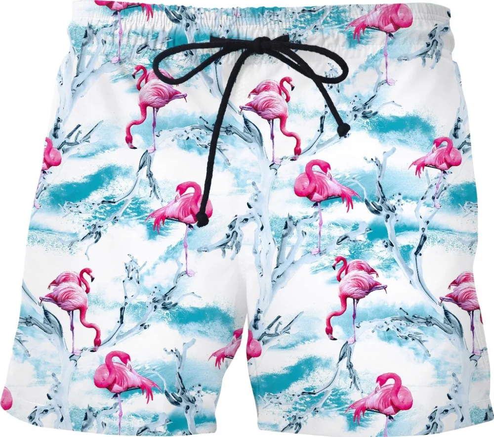 Hitri Suho Poletje, Mens Siwmwear Mens Plaža Board kratke Hlače Moški Flamingo Hlače Plaža Obrabe, Flamingo hlače