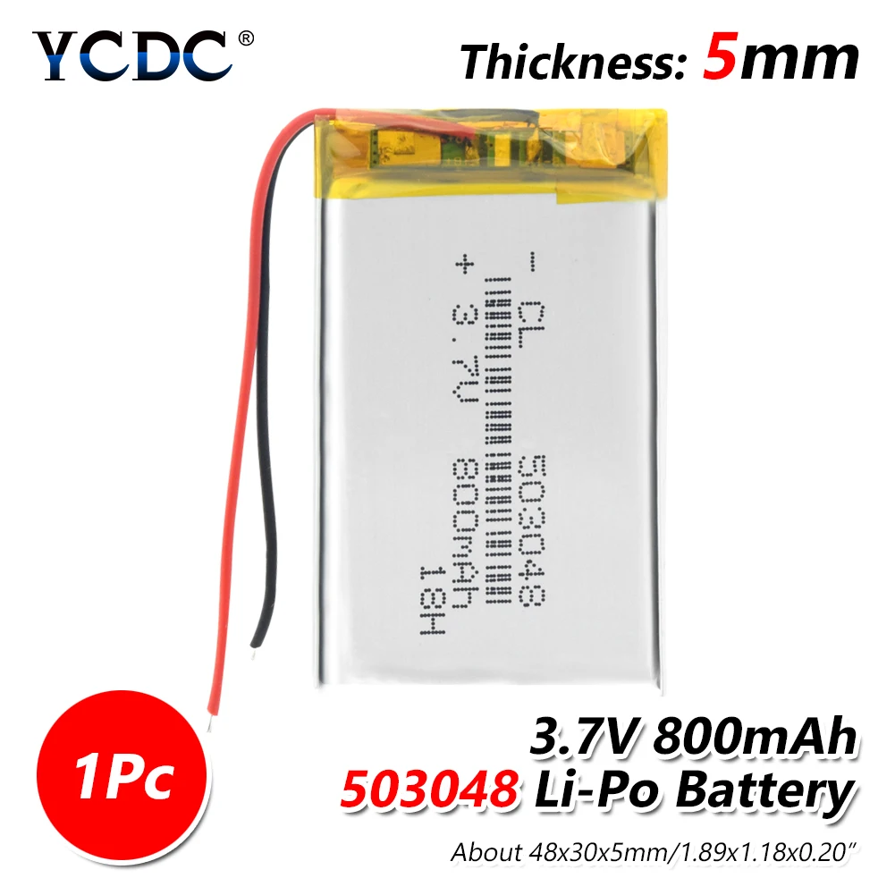 3,7 V 800mAh 503048 litij-polimer Baterija za Polnjenje Li-ion Celice S PCB za MP3, MP4 GPS Bluetooth Brezžične Stereo Slušalke