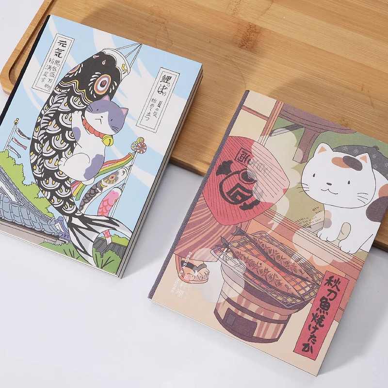 Ustvarjalne Japonski Mačka Zvezek Rokovnik Dnevni Red Dnevnik Težko Pokrivajo Letno Mesečno Načrtovanje Prenosnega Pisarni Šolske Potrebščine Darilo