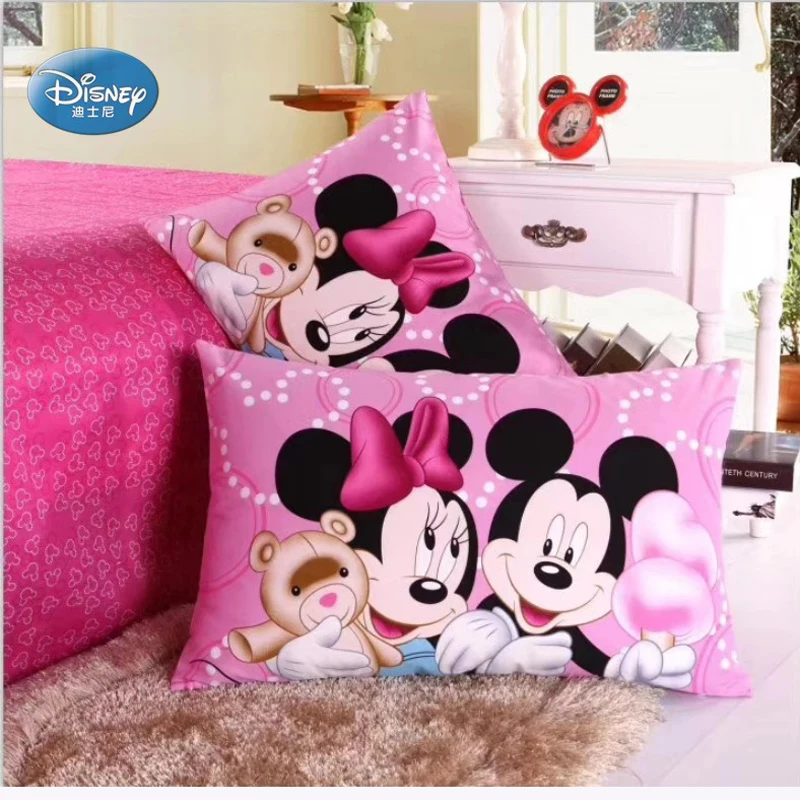 Popusti!Disney Bombaž Pillowcases 2Pcs Risanka Mickey Minnie Princesa Nekaj Blazino Pokrov Okrasni PillowsCase 48x74cm