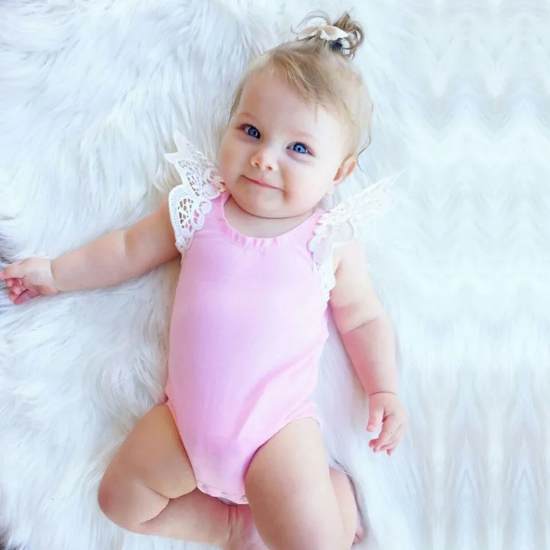 2020 Poletje Baby Dekleta Bodysuits Pisane Novorojenčka Čipke Kratek Rokav Obleka Za Malčke Jumpsuits Malčka Oblačila Baby Bodysuit