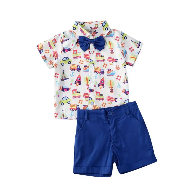 Fant Obleke 2020 Malčke Baby Boy Poletne Obleke Vrhovi Majica, kratke Hlače, Hlače 2pcs Gospod Stranka Obleko