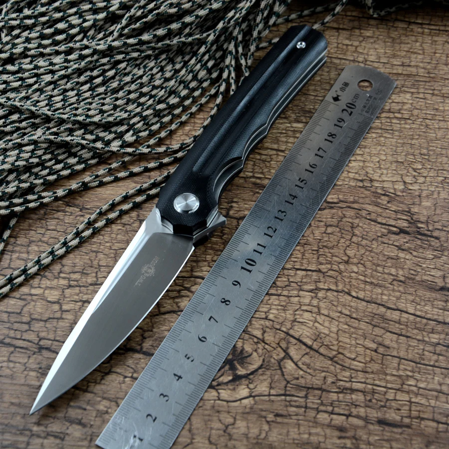 TWOSUN D2 Rezilo Taktično Žepni Nož Black G10 ročaj Padec Točke Flipper Hitro Odpreti Zložljiva Noži TS89