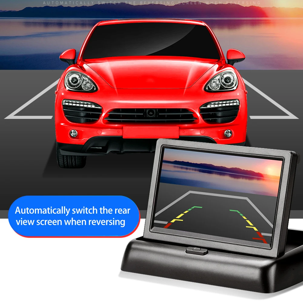 4.3 palčni Parkiranje Avtomobila Zložljiva Ogledala Avto Monitor TFT LCD zaslon 5