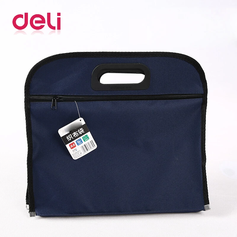 Deli 1pcs Datoteke vrečko platno prenosni portfelja poslovnih urad zadrgo datoteke vrečka B4 debele aktovko za shranjevanje vrečko A4 340*305 mm