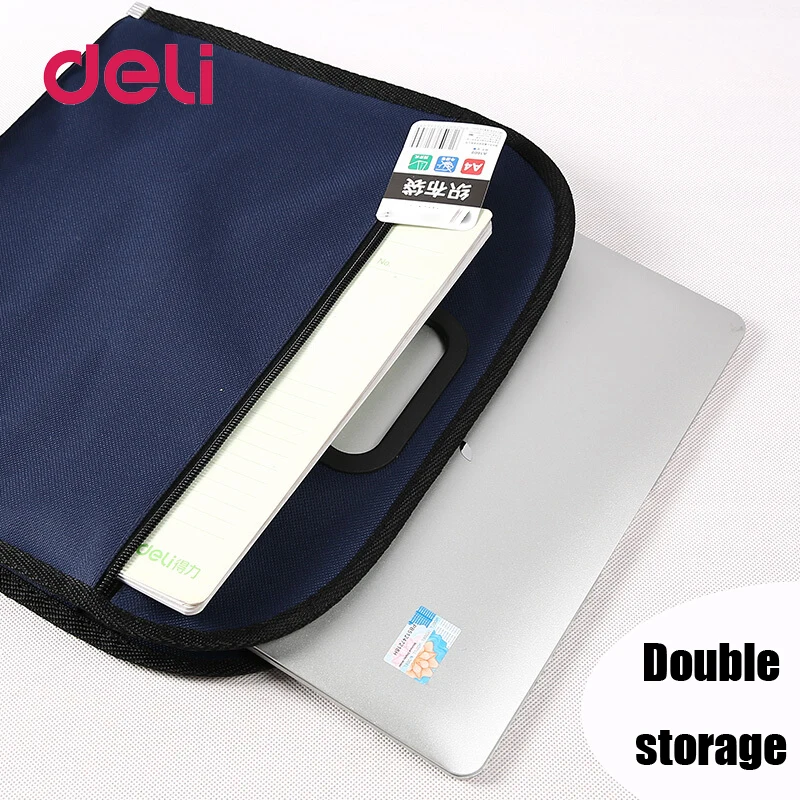 Deli 1pcs Datoteke vrečko platno prenosni portfelja poslovnih urad zadrgo datoteke vrečka B4 debele aktovko za shranjevanje vrečko A4 340*305 mm