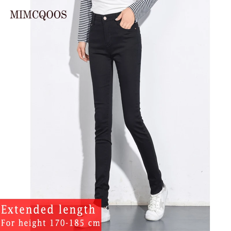 Visok Ženske Stretch Skinny Kavbojke Črne Podaljša Dokolenke Visoko Pasu Traper Hlače 2020 Korejski Dame Jeans Priložnostne Svinčnik Hlače