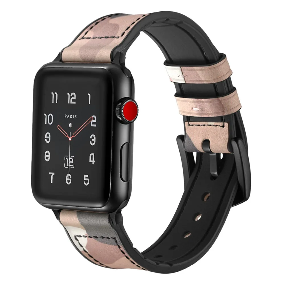 Silikonski+Usnjeni trak Za Apple watch band 44 mm 40 mm iWatch band 38 mm 42mm prikrivanje zapestnica apple watch series 3 4 5 jv 6
