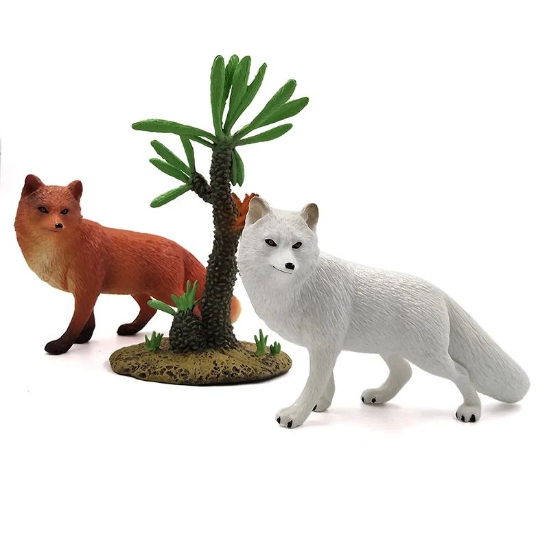 Srčkan Simulacije Veliko Belo Rdeča Lisica slika Živali Model doma dekor figur pravljice vrtu okrasni dodatki sodobne kip igrače