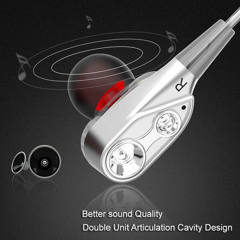 NEWNO Žične Slušalke Gaming Slušalke Super Bass Dual Drive Stereo Slušalke z Mikrofonom čepkov Za Telefon, Računalnik