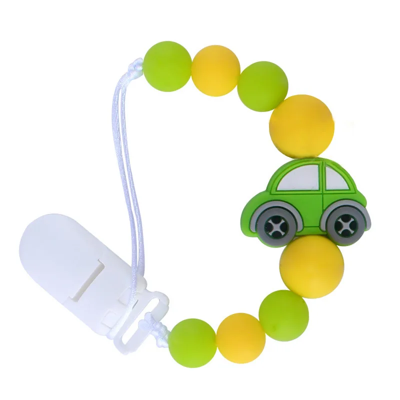 Moda Pisane Silikonski Baby Cucla Posnetek Žvečljive Avto Kroglice za Malčke Cucla BPA Free Trgovina Silikona Ogrlico Imetnika