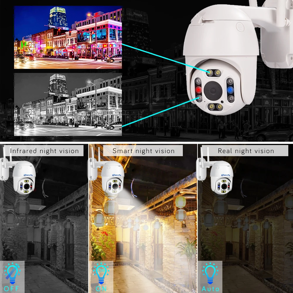 5MP 5X Optični Zoom Wifi PTZ Kamere Strele Auto Track Brezžični Speed Dome Video Nadzor CCTV Varnosti IP Kamera na Prostem