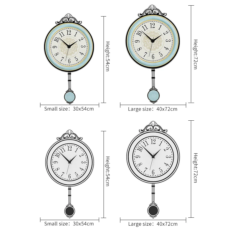 Vintage Nihalo Stenske Ure Tihi Sodobno Oblikovanje Evropi Slog 3D Swing Visi Ura Klasična Dnevna Soba Dekoracijo Sten Watch