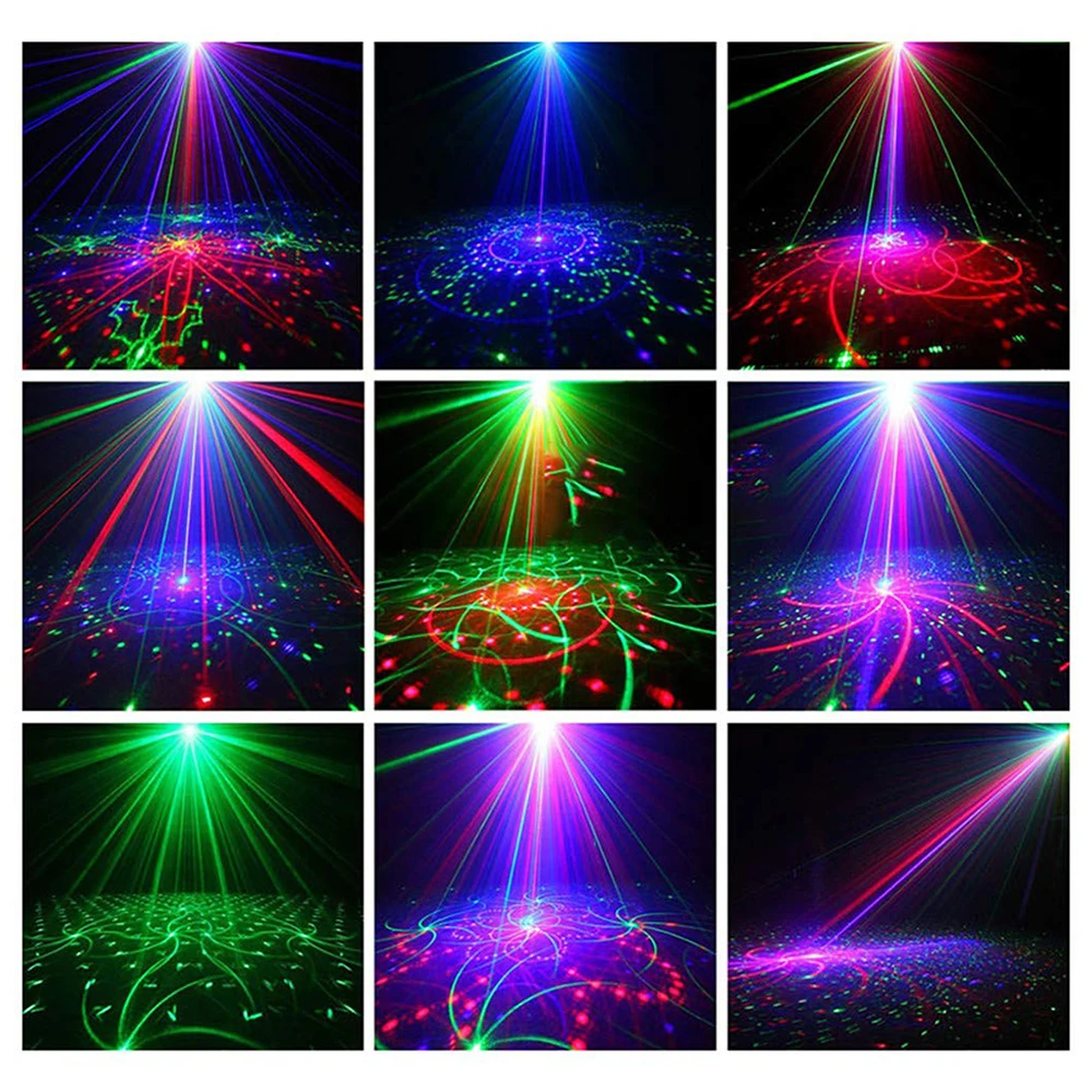 Mini RGB Luč Disco DJ LED Laser Fazi Projektor rdeča modra zelena Lučka 60 PatternsUSB Polnilna Poroko, Rojstni DJ Lučka