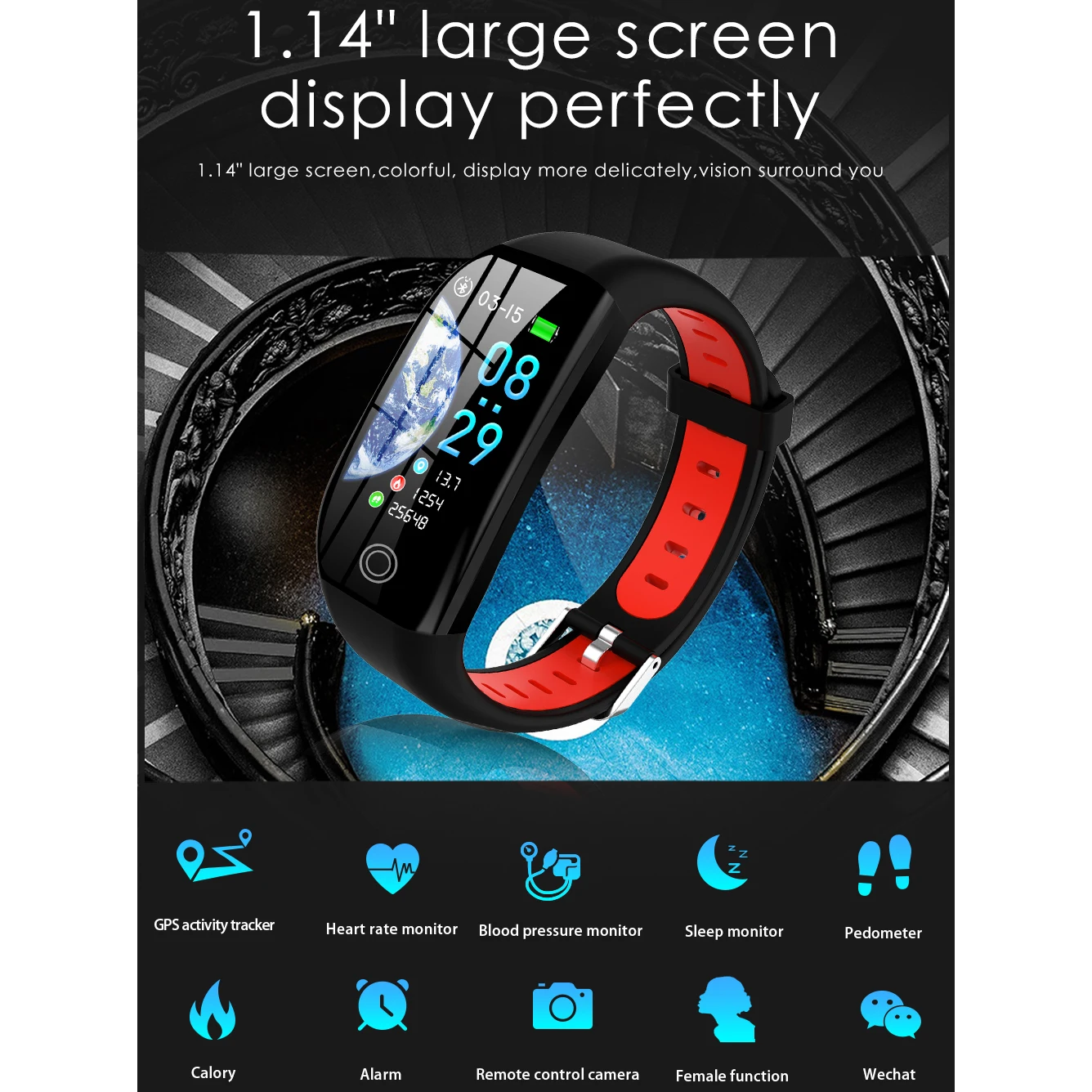 Smart manšeta ip68 vodotesen fitnes zapestnica krvni tlak monitor spanja tracker pedometer Bluetooth watch band moški ženske