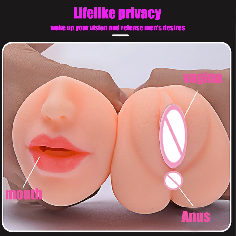 3 v 1 Moško Samozadovoljevanje Pokal Umetno Silikonska Muca 3D Realistična Vagina Seks za Moške Moški Masturbator Erotično Adult Sex Igrače